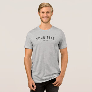T-shirt En Tri-matière Moderne Simple Custom Mens Athletic Grey Triblend