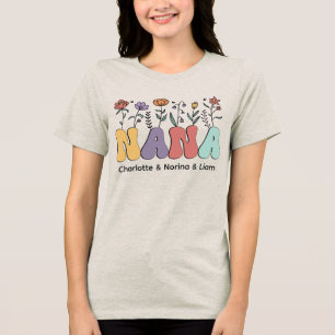 T-shirt En Tri-matière Moderne & Tendance Nana Floral Noms Personnalisés