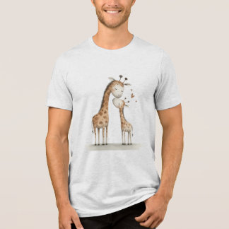 T-shirt En Tri-matière Mom & Baby Giraffe Cute Illustration