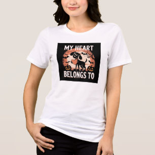 T-shirt En Tri-matière Mon Coeur Appartient À L'Amoureux des chiens