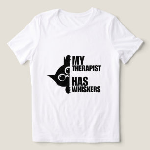 T-shirt En Tri-matière Mon Thérapeute a des Moustaches Humour Félin 