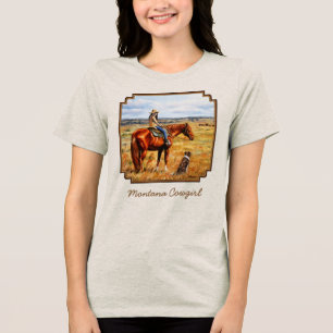 T-shirt En Tri-matière Montana Cowgirl sur Cattle Horse