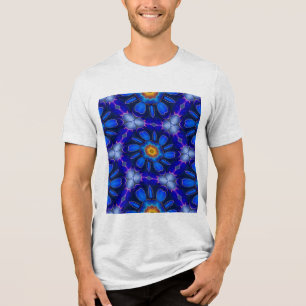 T-shirt En Tri-matière Motif Fleurs bleues Abstraites