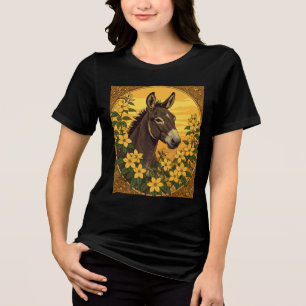 T-shirt En Tri-matière Mulet Animal de Travail Entouré de Jasmin Jaune