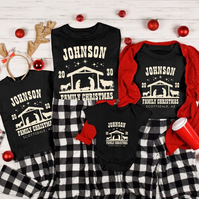 T-shirt En Tri-matière Nativité chrétienne personnalisée Noël de famille (Créateur téléchargé)