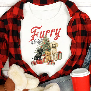 T-shirt En Tri-matière Noël des amoureux de chiens : Poilu et Lumineux