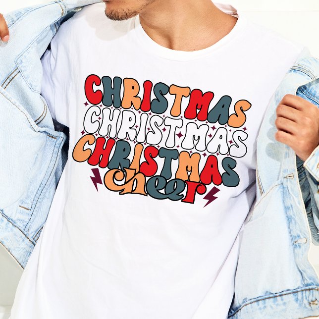 T-shirt En Tri-matière Noël Joyeux Retro Jours fériés Super (Christmas Cheer Retro Groovy Christmas Holidays T-Shirt)