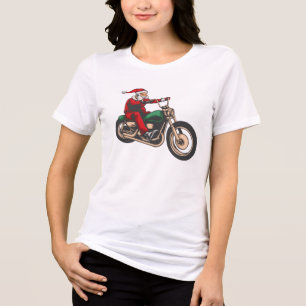 T-shirt En Tri-matière Noël Motorcycle Rider Graphic Père Noël