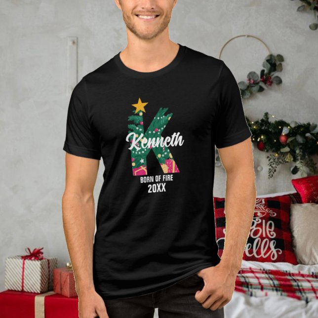 T-shirt En Tri-matière Nom de Noël Famille initiale monographique (Créateur téléchargé)