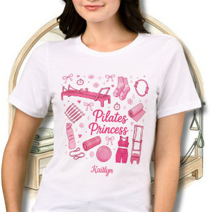 T-shirt En Tri-matière Nom de séance de Pilates rose amusant Princesse Co