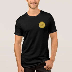T-shirt En Tri-matière Nom personnalisé et titre du travail Imprimé noir 