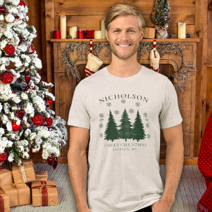 T-shirt En Tri-matière Nom personnalisé Lieu Correspondant Famille Noël