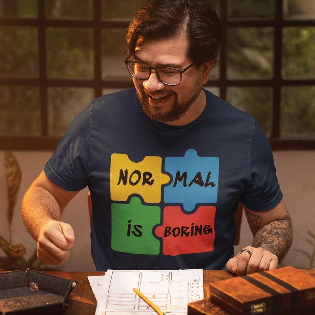T-shirt En Tri-matière Normal est Sensibilisation sur l'autisme ennuyeuse (Normal is Boring Autism Awareness Puzzles T-shirt)