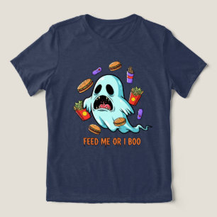 T-shirt En Tri-matière Nourrir Moi Ou Je Boo Ghost Halloween