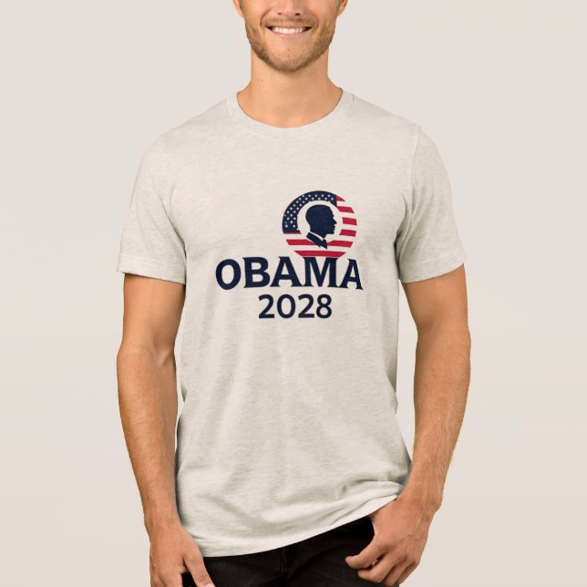 T-shirt En Tri-matière Obama 2028 - Réélection de Barack Obama (Recto)