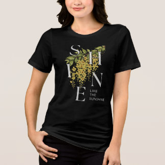 T-shirt En Tri-matière Œuvre d'art de typographie florale Sunshine par Pi