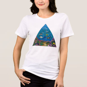 T-shirt En Tri-matière Œuvre d'art faite main - profondeurs de l'océan