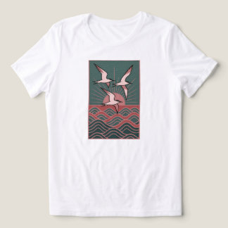 T-shirt En Tri-matière Oiseau de mer rétro - Océan Sunrise Coastère | BKA