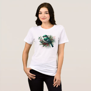 T-shirt En Tri-matière Oiseaux et branches vert émeraude