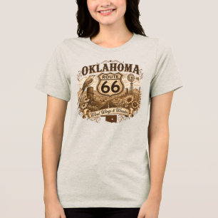 T-shirt En Tri-matière Oklahoma Scissortail Moulin à vent Prairie Rétro S