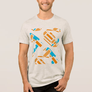 T-shirt En Tri-matière Orange Turquoise Bleu Diagonale Sud-Ouest