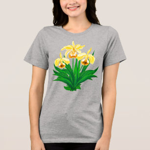 T-shirt En Tri-matière Orchidées sauvages - Orchidées jaunes dorées et fe