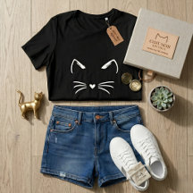 Oreilles et moustaches de chat mignon avec nez en 