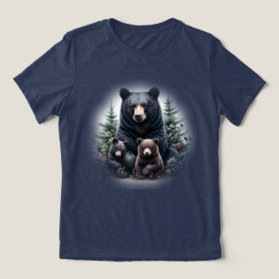 T-shirt En Tri-matière Ours Noirs Au Milieu De La Forêt