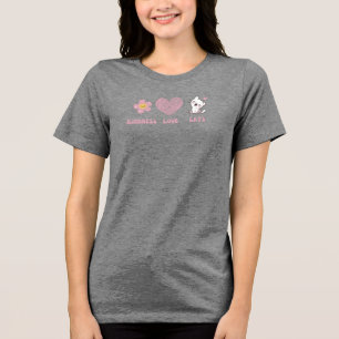 T-shirt En Tri-matière Paix, Amour et Doodles de chats