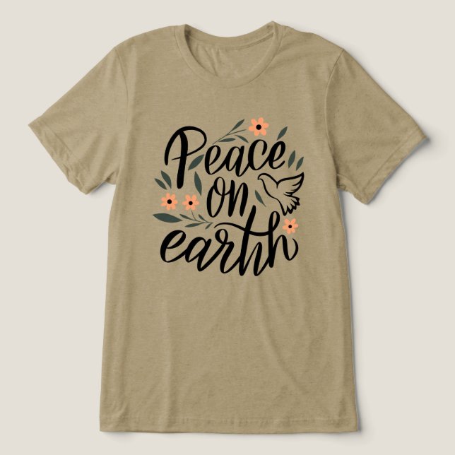 T-shirt En Tri-matière Paix sur Terre Design Floral (Design Recto)