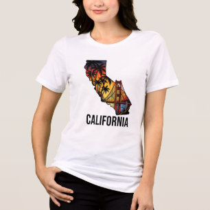 T-shirt En Tri-matière Palmiers de style tatouage en Californie