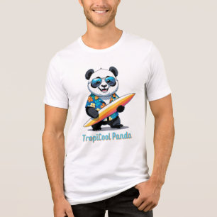 T-shirt En Tri-matière Panda TropiCool - Panda Cartoon Cute - Hawaiian