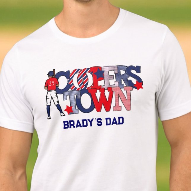T-shirt En Tri-matière Papa du joueur de baseball patriotique Cooperstown (Créateur téléchargé)