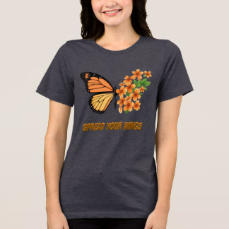 T-SHIRT EN TRI-MATIÈRE PAPILLON