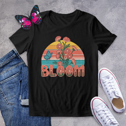 T-shirt En Tri-matière Papillon à fleurs rétro et chemise Fleur sauvage