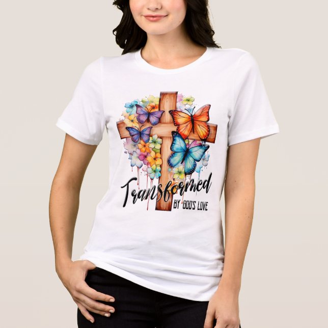 T-shirt En Tri-matière Papillon inspiré/Croix florale (Recto)