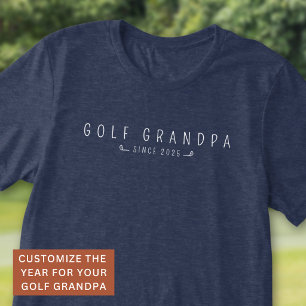 T-shirt En Tri-matière Papy Golf Fête des Pères Année Personnalisée Moder