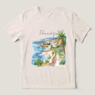 T-shirt En Tri-matière Paradis Tropical Côte d'Azur Océan
