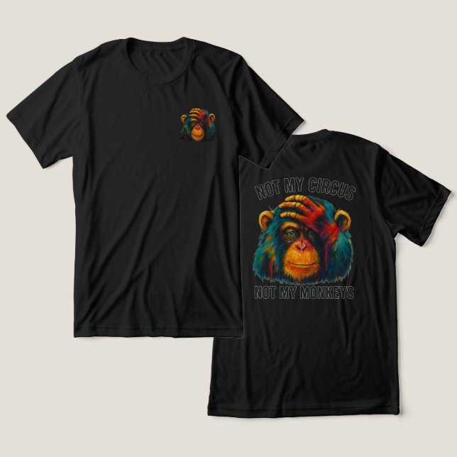 T-SHIRT  EN TRI-MATIÈRE PAS MES SINGES (Design Recto & Verso)