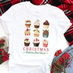 T-shirt En Tri-matière Pâtisserie Cupcake Les Calories de Noël ne Compten