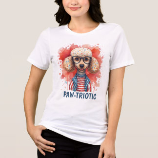 T-shirt En Tri-matière Paw-triotic Poodle Patriotic 4th of July Dog