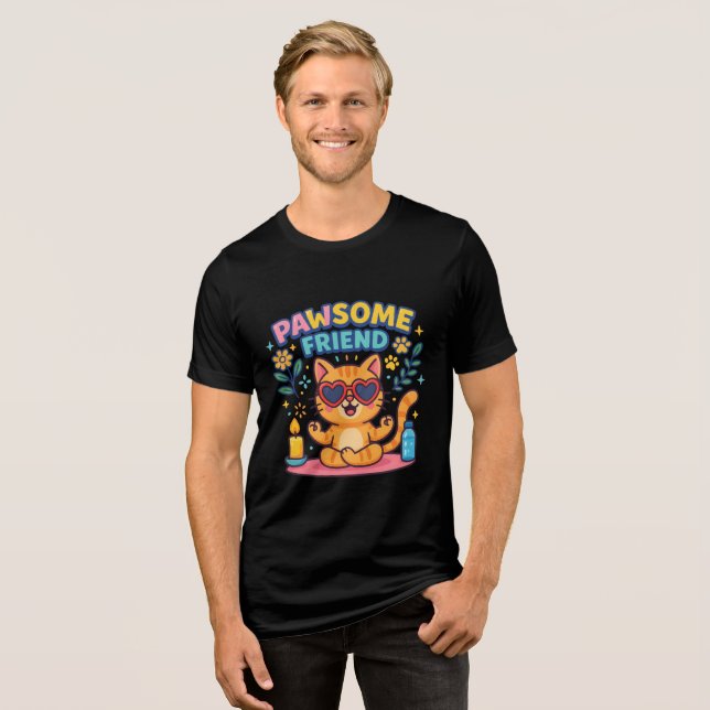 T-shirt En Tri-matière Pawsome Friend Because Every Cat Deserves Love (Recto plein)