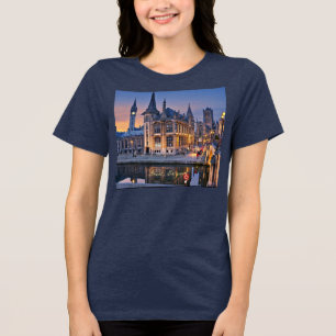 T-shirt En Tri-matière Paysage urbain de Gand, Belgique