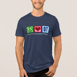 T-shirt En Tri-matière Peace Love ergothérapie mignonne OT