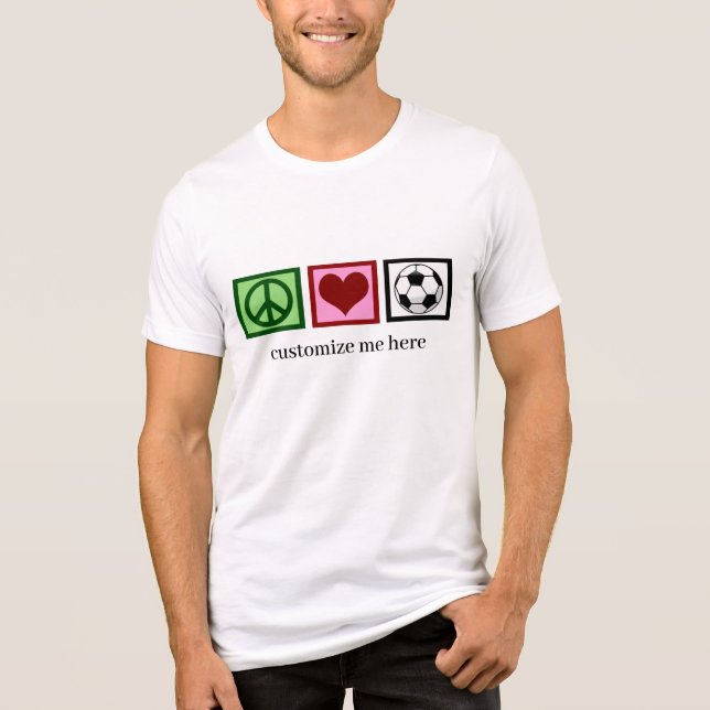 T-shirt En Tri-matière Peace Love Football Team Joueur Football Personnal (Recto)