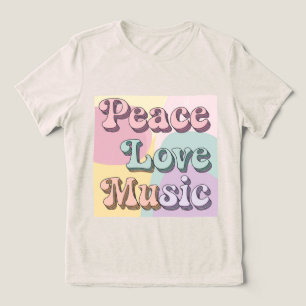 T-shirt En Tri-matière Peace Love Music Femmes