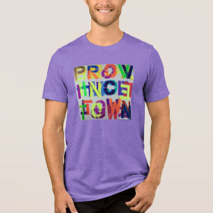 T-SHIRT  EN TRI-MATIÈRE PEINTURE AU POCHOIR DE PROVINCETOWN