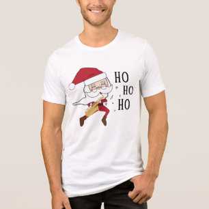 T-shirt En Tri-matière Père Noël amusant Jouer Saxophone Whimsical Cute M