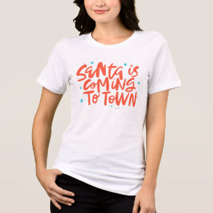 T-shirt En Tri-matière Père Noël arrive à Town Holiday Design
