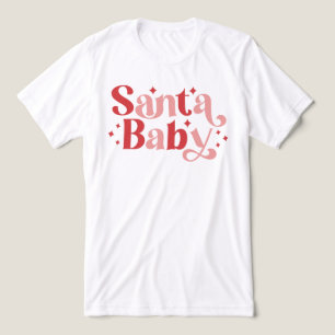 T-shirt En Tri-matière Père Noël Baby - Typographie de Noël rétro